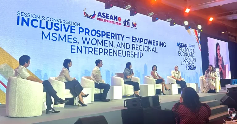 Entrepreneurs and industry leaders discuss MSME growth during the “Inclusive Prosperity and MSME Empowerment” panel at the ASEAN Editors and Economic Opinion Leaders Forum in Makati City.