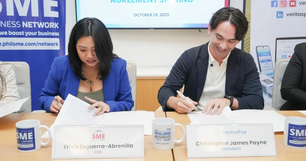 PHILSME and VeritasPay executives during partnership signing for SME digital payment integration