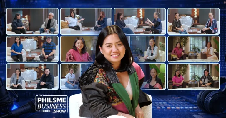 Collage of PHILSME Business Show Season 4 guests with CEO Trixie Esguerra-Abrenilla and Media Director Angie Quadra-Balibay